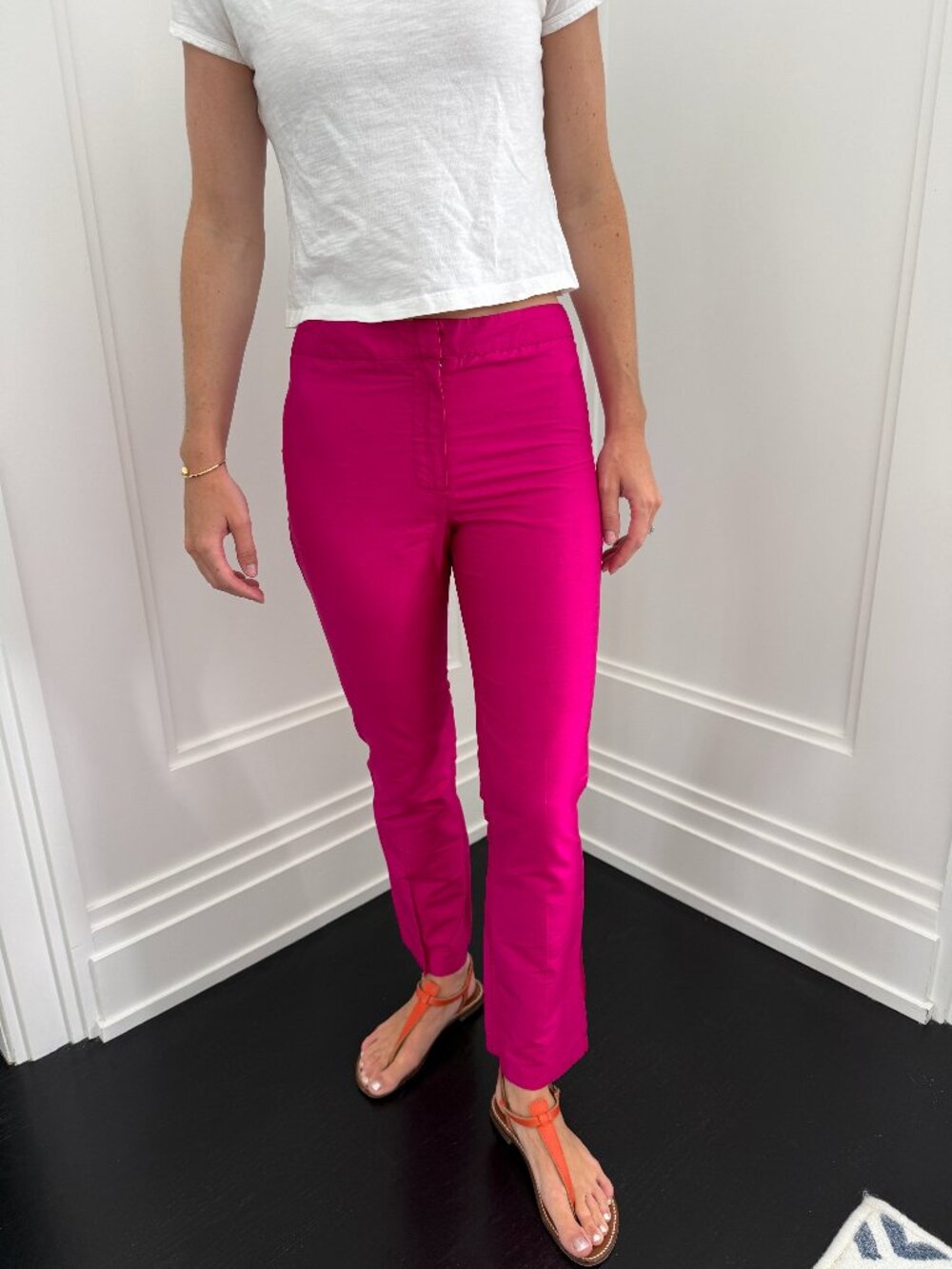 French Connection Pink Silk Trouser Pants Size 2